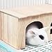 Bunny House Indoor, Wooden Pet Cage, 15.35x9.45x9.45 Inch Strong Build Gear, Window Door Tool, Stylish Ventilated Aid with Compact Design, Hut Helper for Hamster Gerbil Chinchilla Hedgehog and Ferret