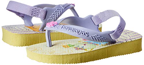 Chinelo Disney Princess, Havaianas, Bebê Unissex, Amarelo Pólen/Lavanda, 23/24