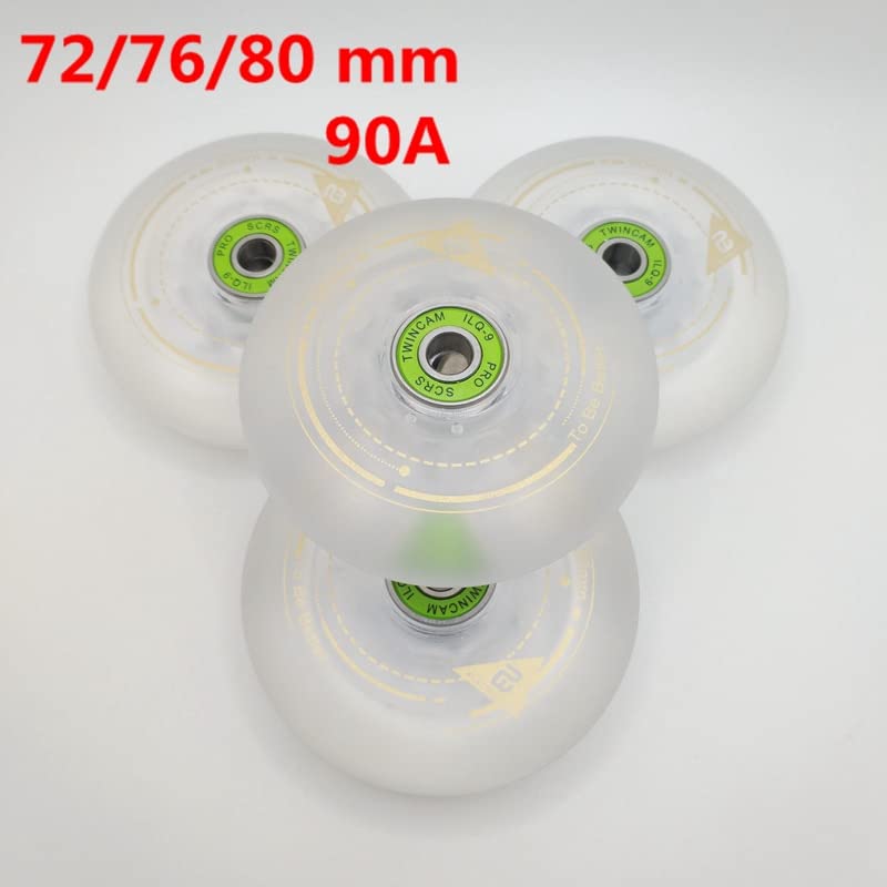 Lumineux Skateboard Roues Roue De Patin À roulettes Roue De Patin 72/76/80 MM 90A Blanc Transparent