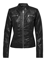 ONLY Damen Jacke Bandit PU Biker, Gr. 38, Schwarz (Black C-N10)