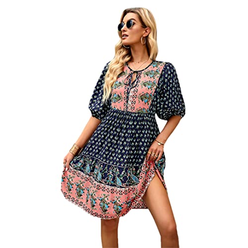 Robe de plage d'été légère bleu marine pour masquer les complexes avec style L