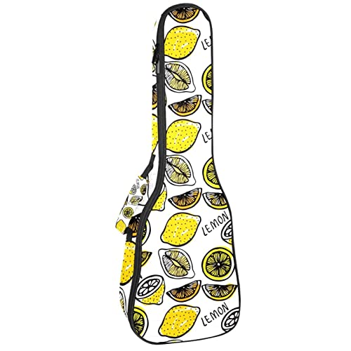 Housse de transport étanche pour ukulélé ténor à motif citron