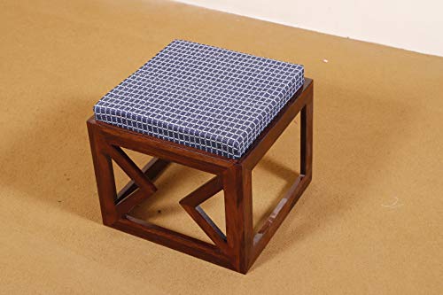 Image of Jangid Handicraft Solid Sheesham Wood Coffee Table with 2 Stool | Rectangle Sofa Centre Table with Stool | Tea Center Table with 2 Stools for Living Room | Patio Teapoy Table with Two Puffy | Mahogany
