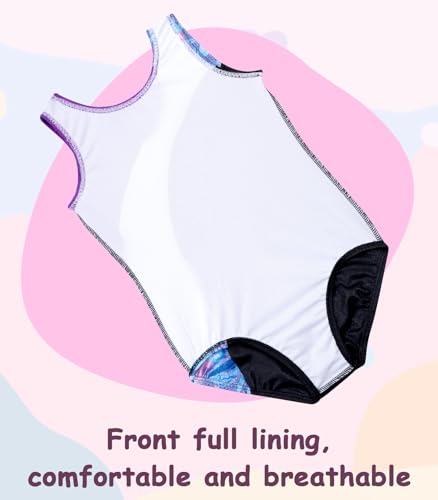 Image of DAXIANG Gymnastics Leotard Rainbow Stripes Ballet Tutu 2-15 Years