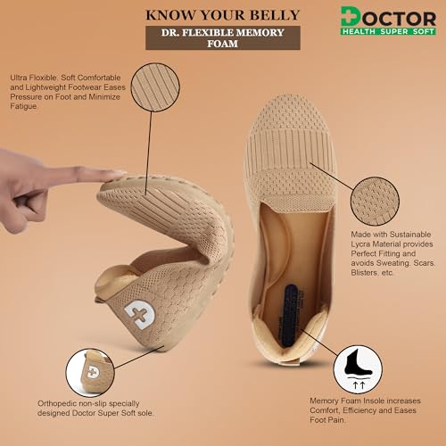 Image of DOCTOR HEALTH SUPER SOFT Women's Memory Foam Walking & Running Shoes | Lightweight Slip-On Sneakers for Gym, Training, Casual & Everyday Use | Flexible, Soft Cushion Athletics for Ladies & Girls