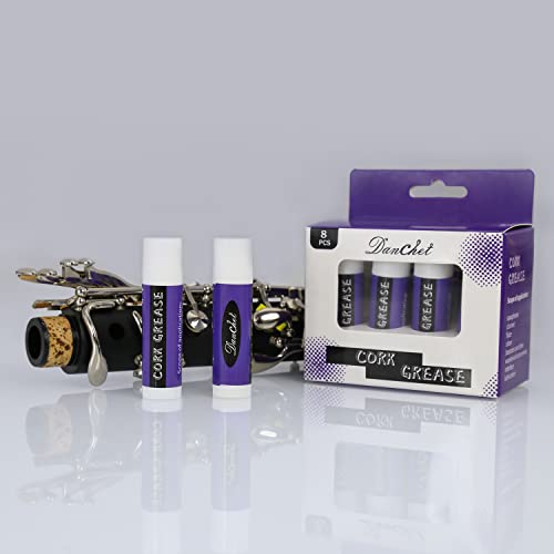 8 Piece Saxophone Clarinet Cork Grease, Lubricating Tube Cleaning Care Product for Clarinets, Saxophones, Oboes, Flutes, Bass Clarinets, Etc.
