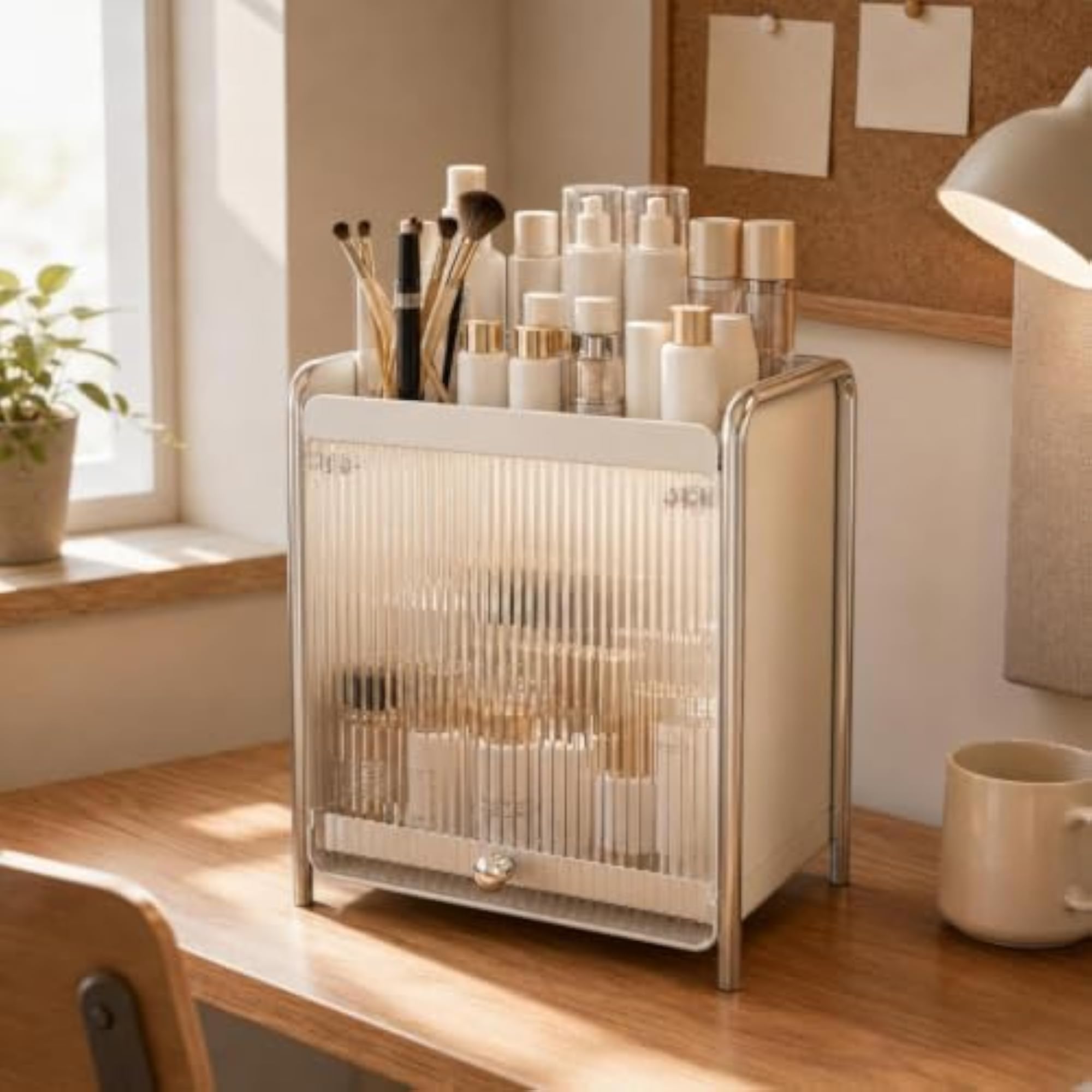 Dustproof Detachable Makeup Organizer Box in Luxury Style