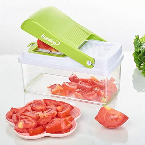 Vegetable Chopper Veggie Fruit Dicer Food Cutter with 3 Interchangeable Blades Perfect for Potato Tomato Onion Carrot Salad Cucumber