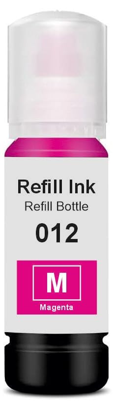 Image of 011 & 012 Refill Ink Bottle Compatible with Epson Model L8180 and L8160 Printer (012 Magenta Ink 1 pcs)