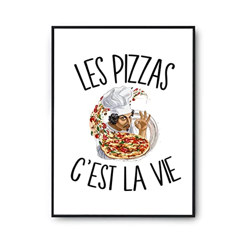 Planetee Affiche Pizza c'est la vie | Poster Tableau Sport