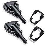 Yonput 2 Pack Front Windshield Washer Nozzles Kit, Fits for Chrysler Jeep Dodge Windshield Wiper Spray Jet, Replaces OEM # 4805742AB 5303833AA 5116079AA (Black)