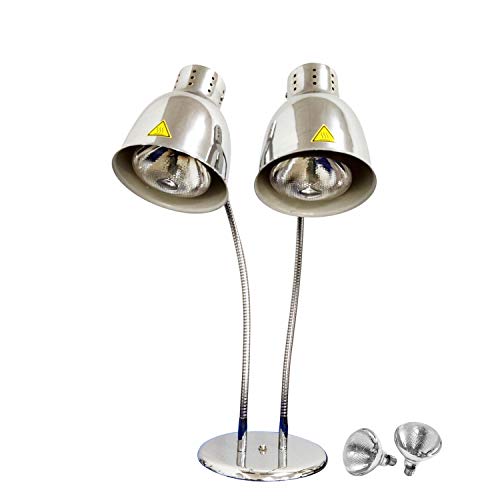 KOUWO Food Heat Lamps with Dual 250w Bulbs Food Warmer Lights Food Heating Warmer Lamp Restaurant Kitchen Buffet Warmer Table (Double Head) by KOUWO - Used condition - US$158.04