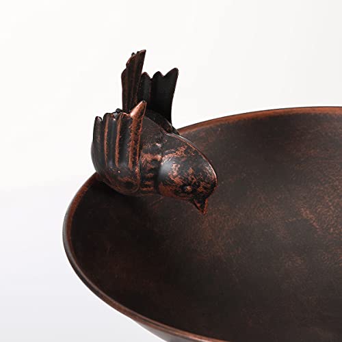 Smqljxc Diam 10" W*26.6" H Bird Baths For Outdoors, Bird Bath With Metal Stand, Bird Feeder Seed Tray Garden Yard Decor #TOP4