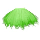 Adult Women 80's Plus Size Tutu Skirt Layered Tulle Petticoat Halloween Tutu Green