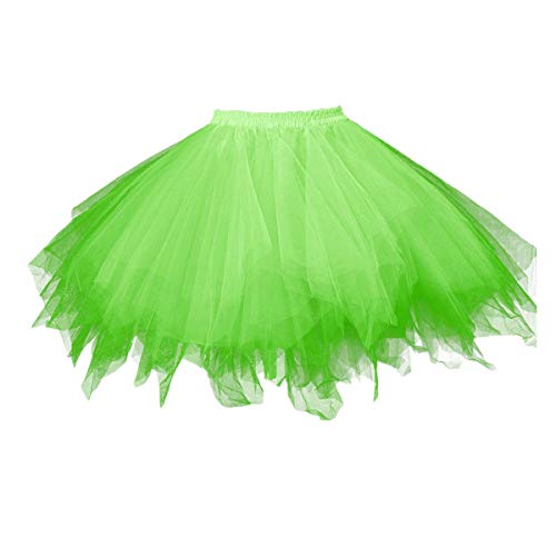 Karneval Erwachsene Damen 80s übergröße Tüllrock Tütü Röcke Tüll Petticoat Tutu Grün