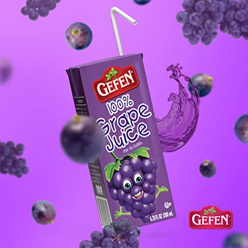 Gefen Grape Juice Box Drink, 6.75Oz (27 Pack) 100% Grape Juice, Tasty & Refreshing, Kosher For Passover, Drinking Straw Included #TOP1