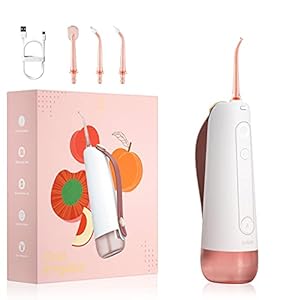 Oclean W10 Draadloze Waterflosser met 4 herplaatsbare spuitkoppen, Professionele monddouche, thuis en op reis te gebruiken met 5 flosstanden, oplaadbaar –Roze
