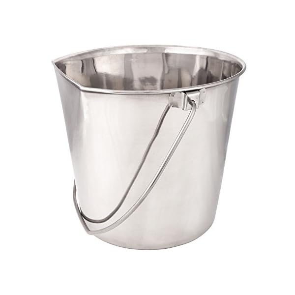 ProSelect-Stainless-Steel-Flat-Sided-Pet-Pail Stainless Steel Dog Pail