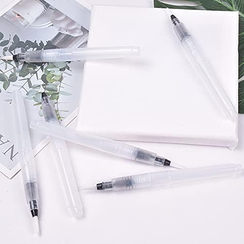 6 Pcs Watercolor Brush Pens, Assorted Tips Size Painting Water Brushs Pen Refillable Ink Painting Brushes for Water, Art Supplies for Watercolour Art Painting for Watercolour Oil Acrylic Painting