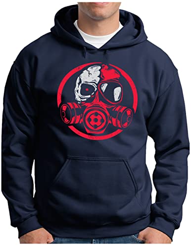 Sweat à capuche OM3 bleu marine imprimé Doomsday original coupe homme taille M