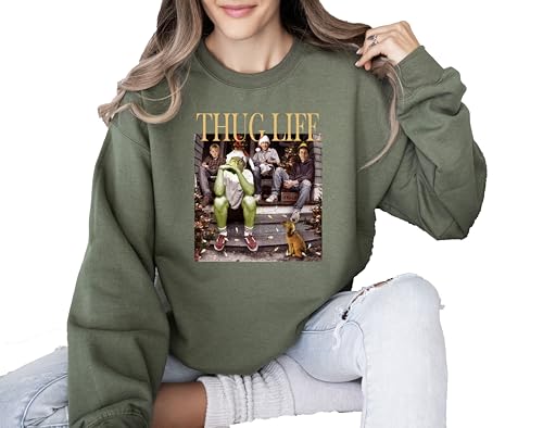 Christmas Shirt, Christmas Sweatshirt, Thug Life Christmas Sweatshirt, Christmas Movies Characters Sweatshirt, Christmas Ugly Sweater, Christmas Movie Sweatshirt, Christmas Green Movie Character