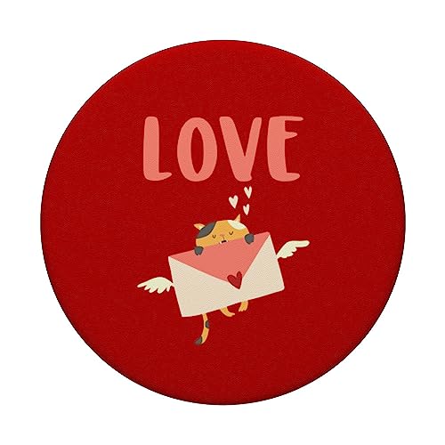 Love Letter Heart Valentine's Day Valentines Pop Sockets Red PopSockets Swappable PopGrip, Black - Image 3