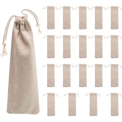 20 Bolsas Portátiles de Algodón y Lino para Pitillos