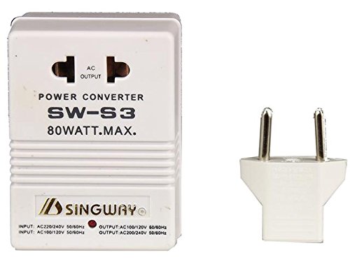 SingWay SW-S3 80 Watt Travel Voltage Converter 110V to 220V or from 220V to 110V