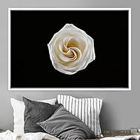 Framed Canvas Wall Art Rose Bohemian Dark Dramatic Floral Multicolor Petal Photography Portrait - 16x24 inches