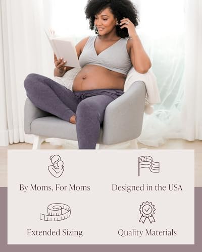 Image of Kindred Bravely Everyday Maternity Lounge Jogger Pants for Postpartum | Soft stretchy sweatpants with pockets and adjustable waistband. Breathable lightweight bottoms with relaxed fit for pregnancy