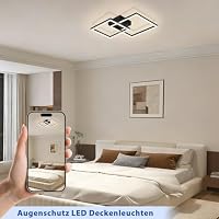 Glitzerlife LED Deckenleuchte Deckenlampe Küche 2ER Flurlampe Schwarz 20W – Ansicht 7