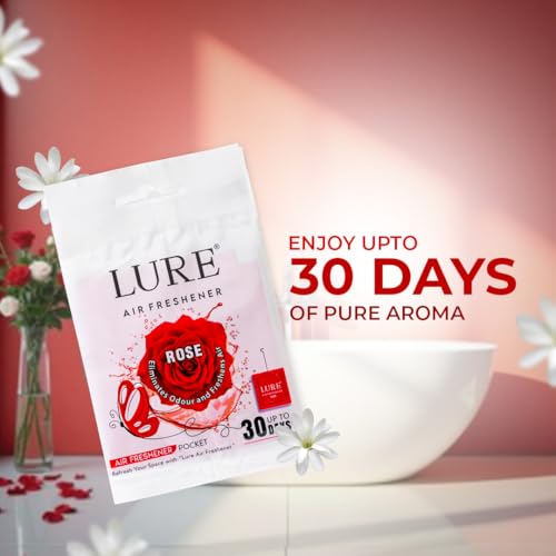 Image of LURE Gel Pocket Air Freshener For Bathroom, Toilet, Home | Germ Protection | Last Upto 30 Days - Rose 10 Gm (Pack Of 6)