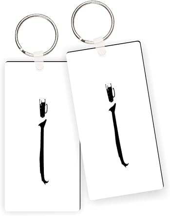 Letter A Freaky Monogram Keychains, Bold Initial Masonite Gift with Keyring and Nickel Split Ring