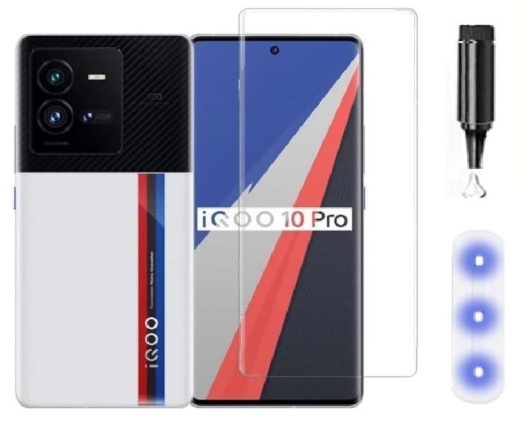 Image of MACLEN Ultra Premium HD Adavnced Glue UV Curved Tempered Glass for iQOO 10 Pro 5G | With HD clearity full curved edge protection and Installation Kit