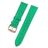 DUBTEDHOU Cinturini per orologi in vera pelle, Cinturini di ricambio for cinturini for orologio in pelle a sgancio rapido multicolore 13-24 mm(Light green gold,22mm)