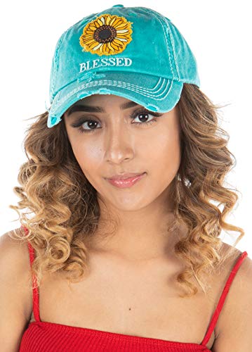 Image of Funky Junque Womens Baseball Cap Distressed Vintage Unconstructed Embroidered Dad Hat
