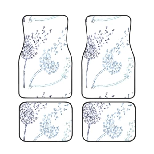 Alfombrillas para coche de neopreno antideslizantes juego de 4 piezas diseño diente de león