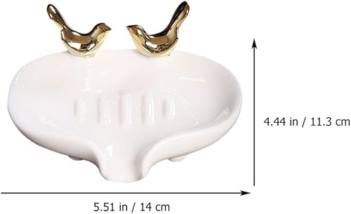 Miniatura 7 de SOLUSTRE Jabonera de drenaje de cerámica, jabonera de cerámica, bandeja de jabón autodrenante, soporte para jabón, soporte para jabón, soporte de