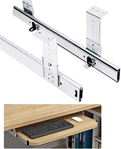 Einstellbare Runners Unter Schreibtisch Tastatur-Regal Schublade Kugelführungen Runners Metall, for Untertisch Stichwort Plattform Regal, Schrauben