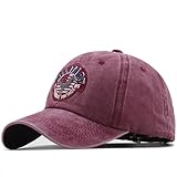 SOYNIA Gorras Sombreros Cap Hombres Retro Pesca Lavado Gorra De Béisbol Gorra Snapback Sombrero para Hombres Mujeres Casual Carta Negro Tapa 56-61Cmadjustable Rojo