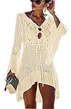 häkelkleid anleitung 【Feature】: One Size (S/M)--Damen Elegantes Stricken Kleid mit Trompetenärmel. Dieser Strandkleid Bikini Cover Up Bademode kann nicht nur ein Cover Up, sondern auch ein sexy Hohlkleid Strandkleid Sommerkleid machen Sie sexy und besonders.