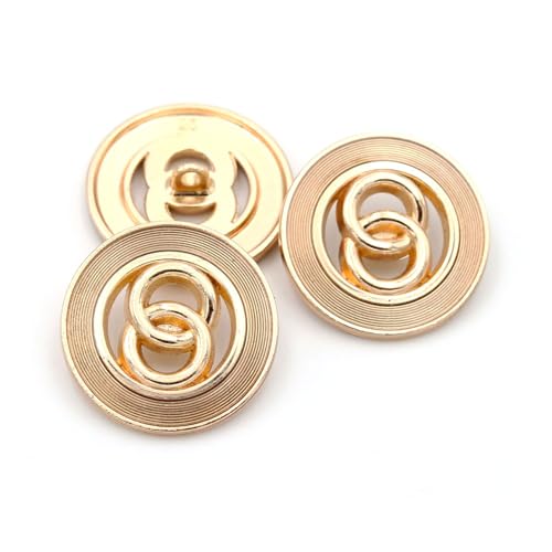 5 Pcs Double Circular Buttons Metal Hollow Buttons for Clothing Crafts Accessories