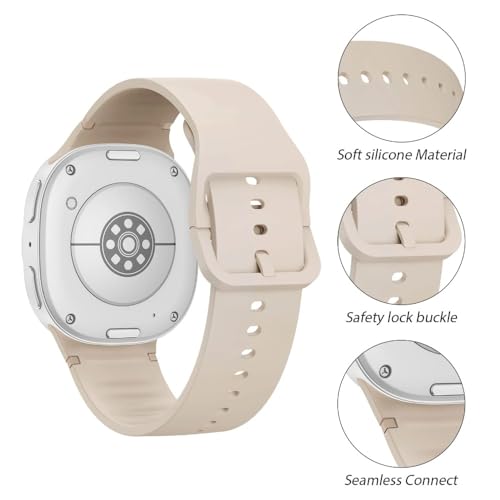 Image of YODI Strap Bands Compatible With Samsung Galaxy Watch 8 40mm 44mm /Watch 8 Classic 46mm Band,silicone strap with stitching Design Wristband for Galaxy Watch 8 /8 Classic Small /Large Size