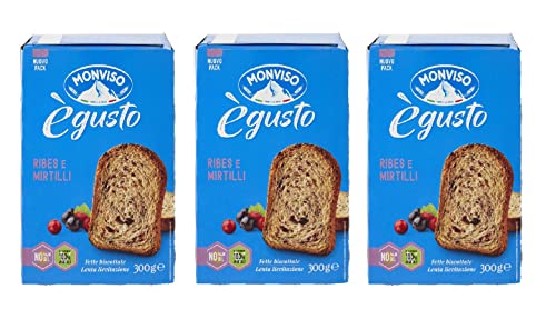 confezioni da 300g Zeus Party Fette Biscottate Ribes e MIrtilli Monviso 3 Confezioni da 300g
