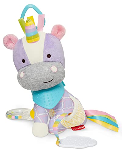Image of Skip Hop Bandana Buddies Baby Activity and Teething Toy with Multi-Sensory Rattle and Textures, Unicorn, 0.5 lb