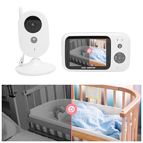 Security Camera, Temperature Control, Play Lullabies, Alarm Clock With Twoway Audio, Volume, Pet Camera With 3.2 Monitor (Us Plug) #TOP2