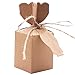 50 Pezzi Confezioni Regalo, Scatole Regalo in Carta Kraft, Scatole Bomboniera Kraft, Con Spago e Cartellino, per Matrimonio Compleanno Festa