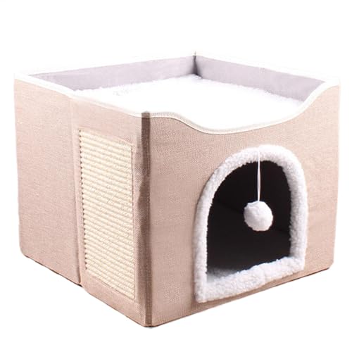 Maison cube pour chaton avec griffoir pour protéger les meubles