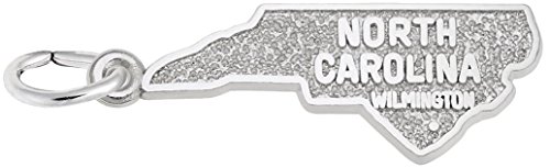 Rembrandt Wilmington North Carolina Map Charm - Metal - Sterling