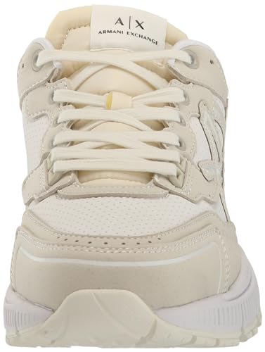Image of Armani Exchange Men's Chunky Lace Up Logo Sneaker, Ivory /Op.White, 11